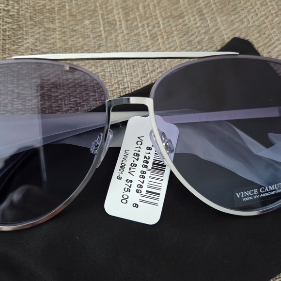 Vince Camuto Silver and Purple Aviator Sunglasses - Picture 3 of 5